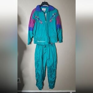 Vintage 80s Westbound Sport Women's Multicolour  Embroidery Windbreaker  & Pant